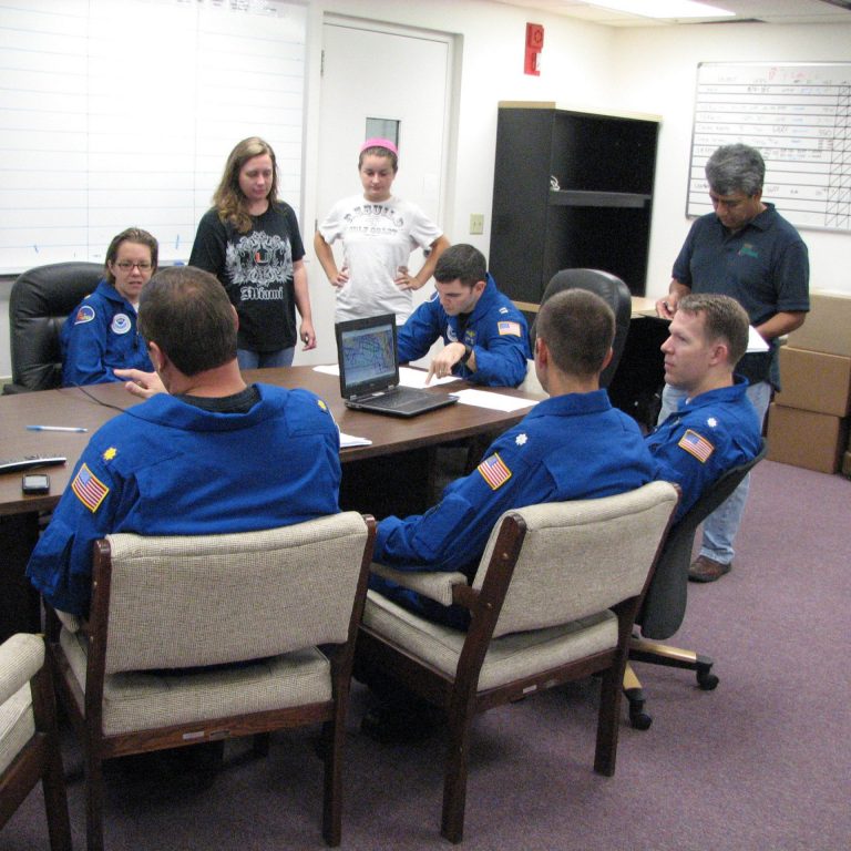 UM team during a pre-flight briefing with NOAA’s flight crew at MacDill Air Force Base. Photo credit: Jodi Brewster.