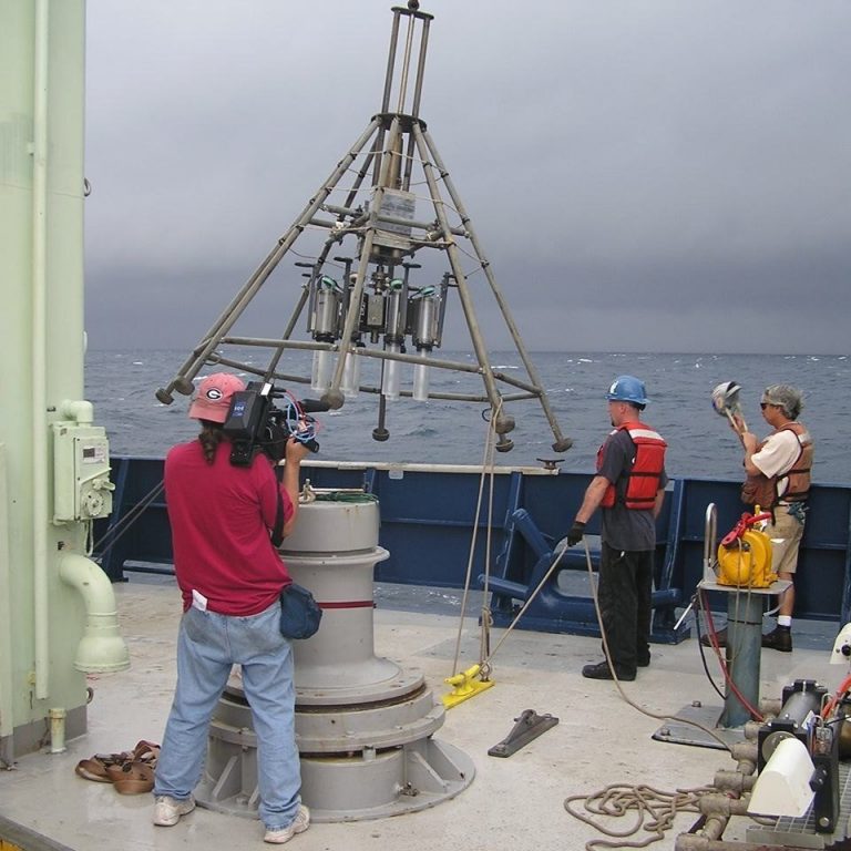 Multicorer deployment in November 2010, near the Macondo wellhead, also on RV Atlantis.