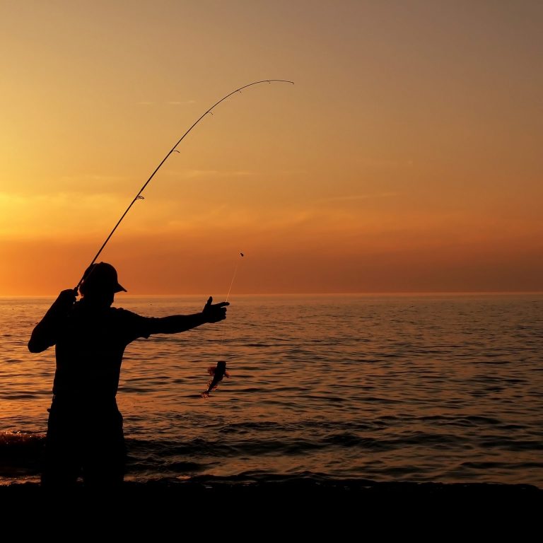 Angler fishing at dusk. (Photo courtesy of all-free-download.com)