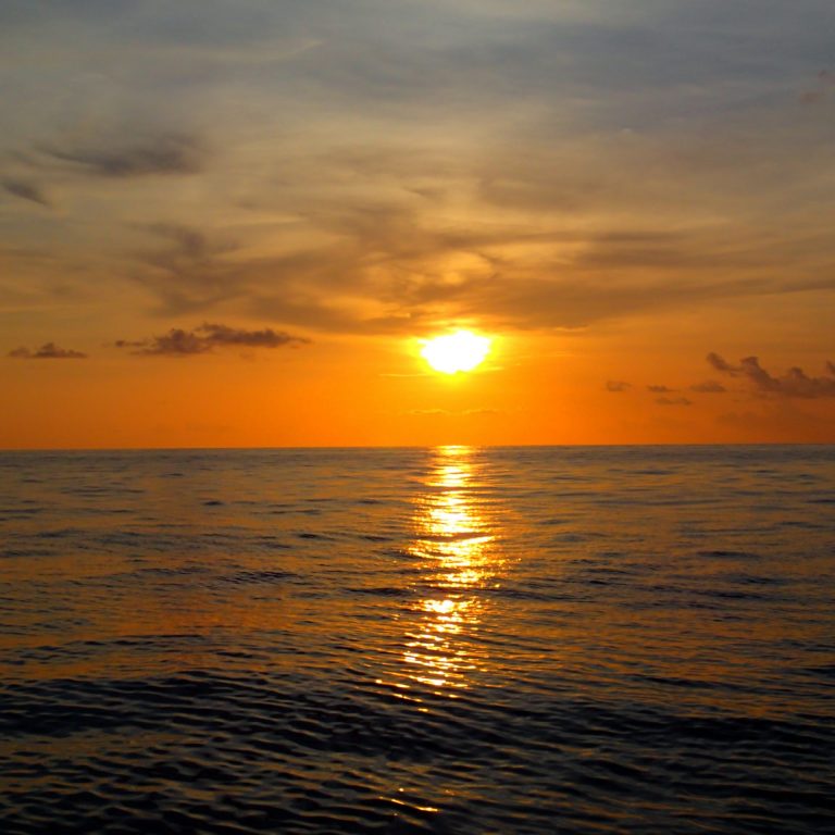 A Gulf of Mexico sunset as seen from the R/V Brooks McCall, summer 2012. (Photo by Laura Spencer, with Texas A&M University and the Gulf of Mexico Spill Integrated Response Consortium)