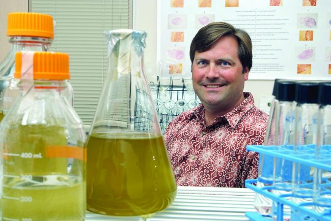 MikeParsons Dr. Michael Parsons in his Florida Gulf Coast University laboratory where he conducted microscopy analyses of phytoplankton. (Photo provided by M. Parsons)