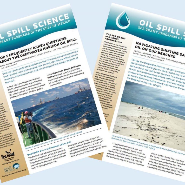 SeaGrant_Sand-FAQs_pic Sea Grant Brochures on Oiled Beaches and Top Five Oil Spill FAQs