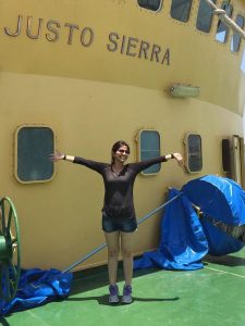 Aprami saw the ocean for the first time in July 2015 when she boarded the Justo Sierra on a cruise she organized. (photo credit: Sara Lincoln)