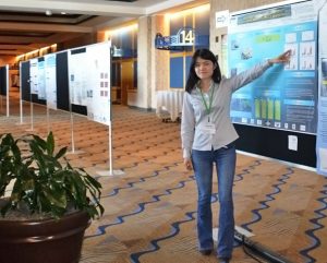 Tingting Tang presents her research on whale population recovery at the 2016 Gulf of Mexico Oil Spill & Ecosystem conference in Tampa. (Photo provided by Tang)