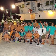 Cuban and American graduate students and scientists return from the first-ever student “science day” aboard the R/V Weatherbird II, where the latest oceanographic sampling techniques were demonstrated. Photo of C-IMAGE
