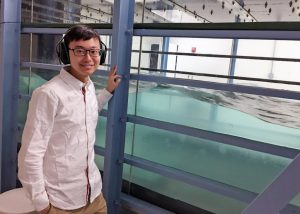 Xinzhi conducts his research in John Hopkins University’s wind tunnel and wave tank laboratory. (Provided by Xinzhi Xue)