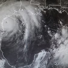 20170825_GOES_Vis_2015Z-720x497_slider The GOES satellite took this image at 15:15 CDT August 25 2017 as NASA scientists flew through the eye of Hurricane Harvey. (Credit: NASA)
