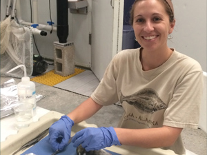 Granneman_IMG_2317_slider Study author Dr. Jennifer Granneman collects fish otoliths during a Gulf of Mexico research expedition. Picture credit: C-IMAGE.
