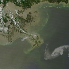 NASA_GSFC_20171208_Archive_e002071_orig_slider NASA satellite image on April 29, 2010 of the oil slick in the Gulf of Mexico. NASA picture ID: GSFC_20171208_Archive_e002071