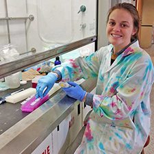 Sam_inLab2016_slider Samantha “Sam” Setta conducts DNA extractions with help from collaborators on the ADDOMEx team at Mount Allison University in Canada. (Photo by Laura Bretherton)