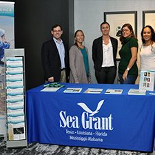 oil spill outreach team_slider Current members of the Sea Grant oil spill science outreach program (L-R) Steve Sempier, Chris Hale, Missy Partyka, Tara Skelton, and Monica Wilson. Not pictured, Emily Maung-Douglass. Photo provided by Tara Skelton.