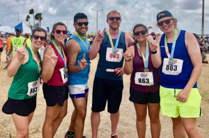 Alexis and her lab mates after running the Beach to Bay relay marathon in May 2018. (L-R) Angelina Dichiera, Leighann Martin, Ben Negrete Jr., Andrew Esbaugh, Alexis Khursigara, and Joshua Lonthair. (Provided by Alexis Khursigara)