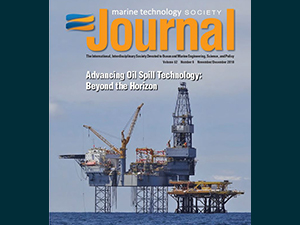MTSjournalFrontCover_slider © Marine Technology Society. Jack-up oil rig in the north central Gulf of Mexico (Photo credit: C-IMAGE Consortium)