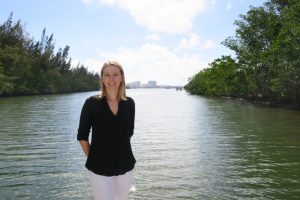 Danielle DeLeo, a Postdoctoral Fellow at Florida International University, at Biscayne Bay, Miami, FL (photo provided by Danielle DeLeo).