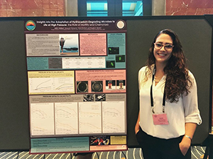 Kelli Mullane’s poster titled “Insights into the Adaptation of Hydrocarbon-Degrading Microbes to Life at High Pressure: The Role of Motility and Chemotaxis” won an Outstanding Research Award at the Southern California Branch of the American Society of Microbiology (SCASM) 2019 meeting. (Provided by Kelli Mullane)
