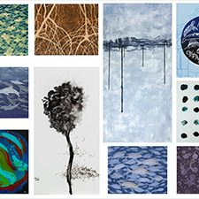 Collage3_slider Ten art pieces – by artists Tessa Wilson, Teresa Navajo, and Curtis Whitwam – visually represent Deepwater Horizon oil spill research. The artwork is displayed at the University of South Florida College of Marine Science. Collage by Maggie Dannreuther.