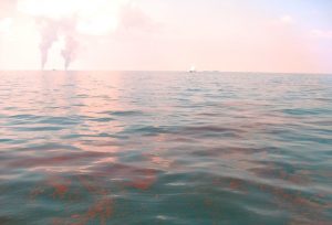 This image provided by Dr. Samantha Joye is from a Gulf of Mexico research cruise in the spring/summer of 2010. Joye describes it as “sunrise over a disaster scene,” the juxtaposition of nature’s beauty over waters where heavy fumes rose from oil slicks during the Deepwater Horizon incident.
