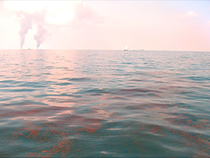 This image provided by Dr. Samantha Joye is from a Gulf of Mexico research cruise in the spring/summer of 2010. Joye describes it as “sunrise over a disaster scene,” the juxtaposition of nature’s beauty over waters where heavy fumes rose from oil slicks during the Deepwater Horizon incident.