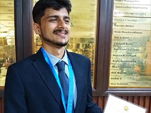 Purdue University Ph.D. student Rajat Dandekar receives an award for Best Undergraduate Student from the Department of Engineering Design at the Indian Institute of Technology Madras in 2018. (Provided by Rajat Dandekar)