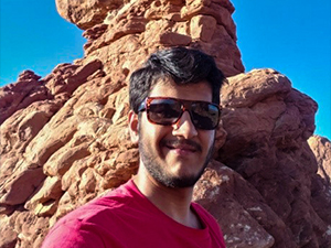 University of Texas at Dallas Ph.D. student Yajat Pandya visits Arches National Park, Utah, after an experimental LiDAR campaign in summer 2019. (Provided by Yajat Pandya)