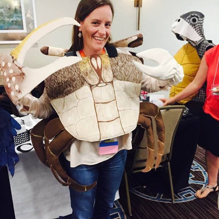 Laura NMEA CARTHE Outreach Coordinator Laura Bracken dressed up as a fiddler crab at the 2017 NMEA Annual Conference. Photo Credit: CONCORDE.