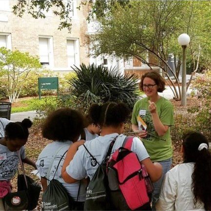 Sunshine Dr. Van Bael talks with students during one of her summer workshops. Photo Credit: Sunshine Van Bael.