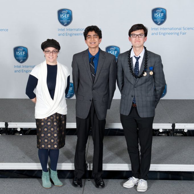 Intel ISEF Sahil Veeramoney (Middle) receives the GoMRI Special Award. Photo Credit: Consortium for Ocean Leadership.
